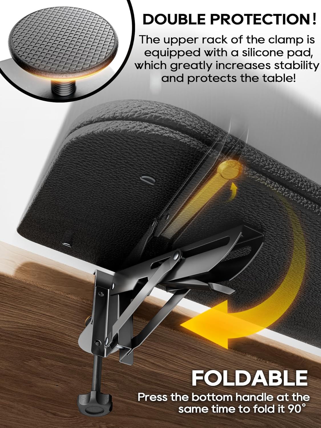 Black 30 NODOCA Arm Rest for Desk, Ergonomics Wrist Rest, Desk Extender, Soft Sponge Built-in, Comfortable Arm Support for Desk, Wrapped in Eco-Friendly Leather, Foldable Elbow Rest for Desk(1, Black, 30'')